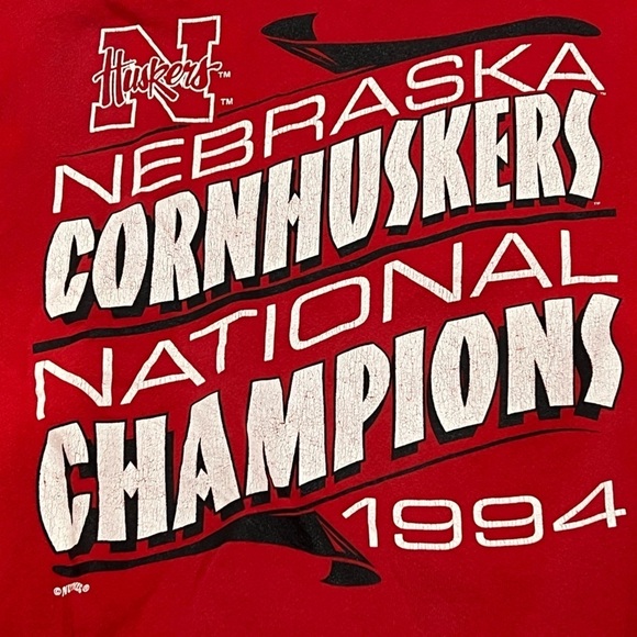 Vintage University of Nebraska Cornhuskers 1994 Football Champion Sweatshirt - Picture 3 of 10